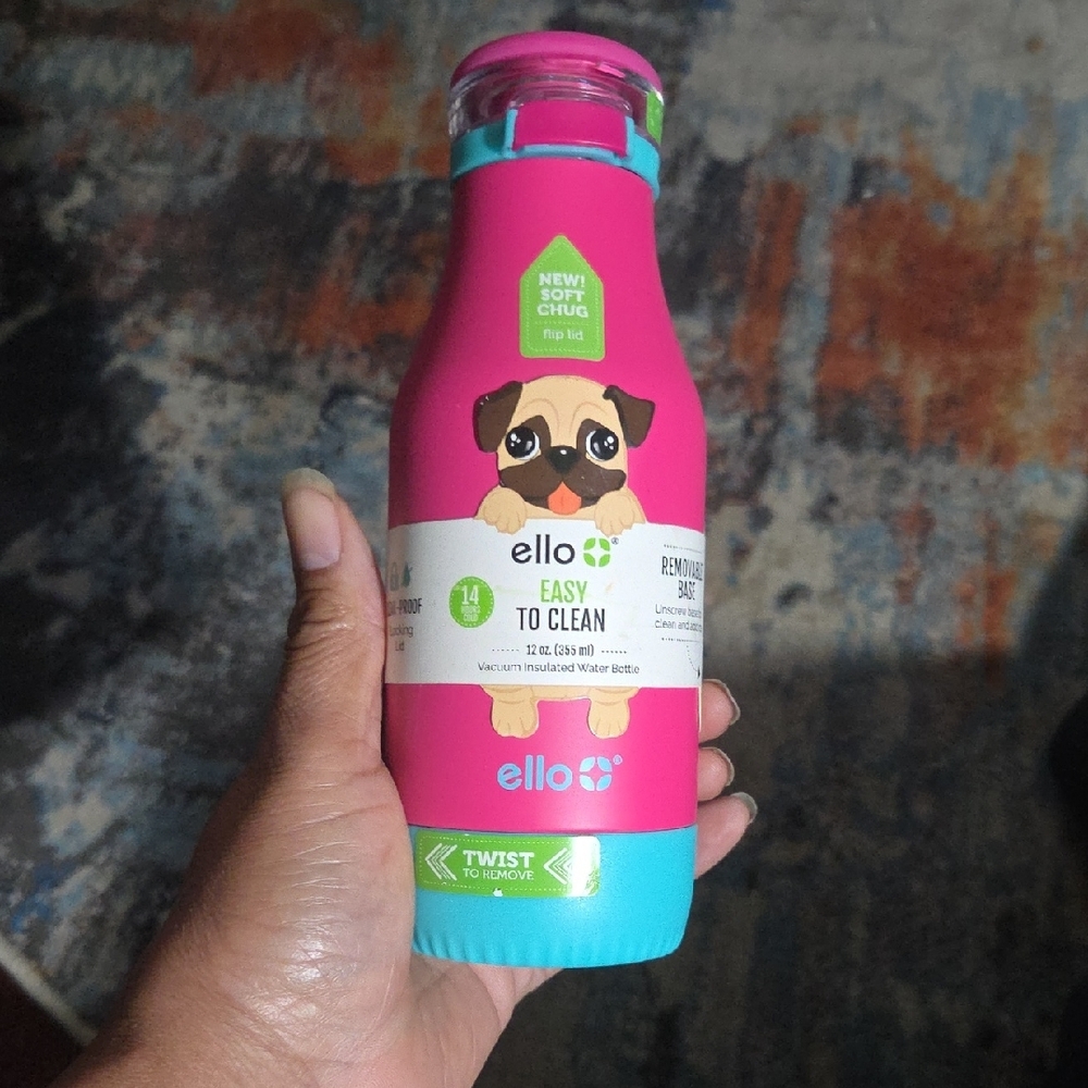Ello Easy To Cleen Kids Pink and Blue Water Bottle